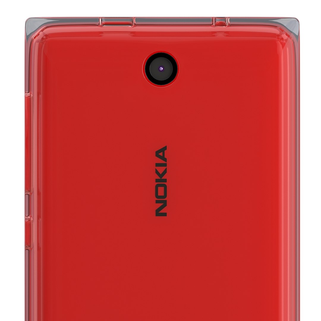 3d nokia asha 500 red model