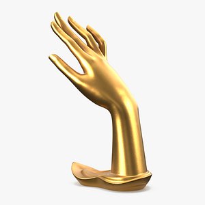 Jewelry Stand Right Hand Golden 3D model