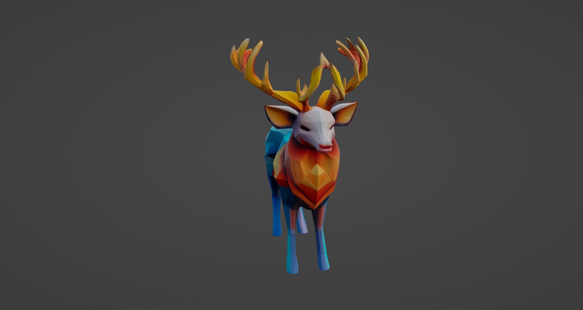 3D Model Low-Poly Multicolored Stag - TurboSquid 2337935