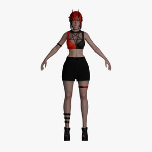 Goth girl 3D