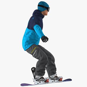 Snowboard Man Rigged for Maya