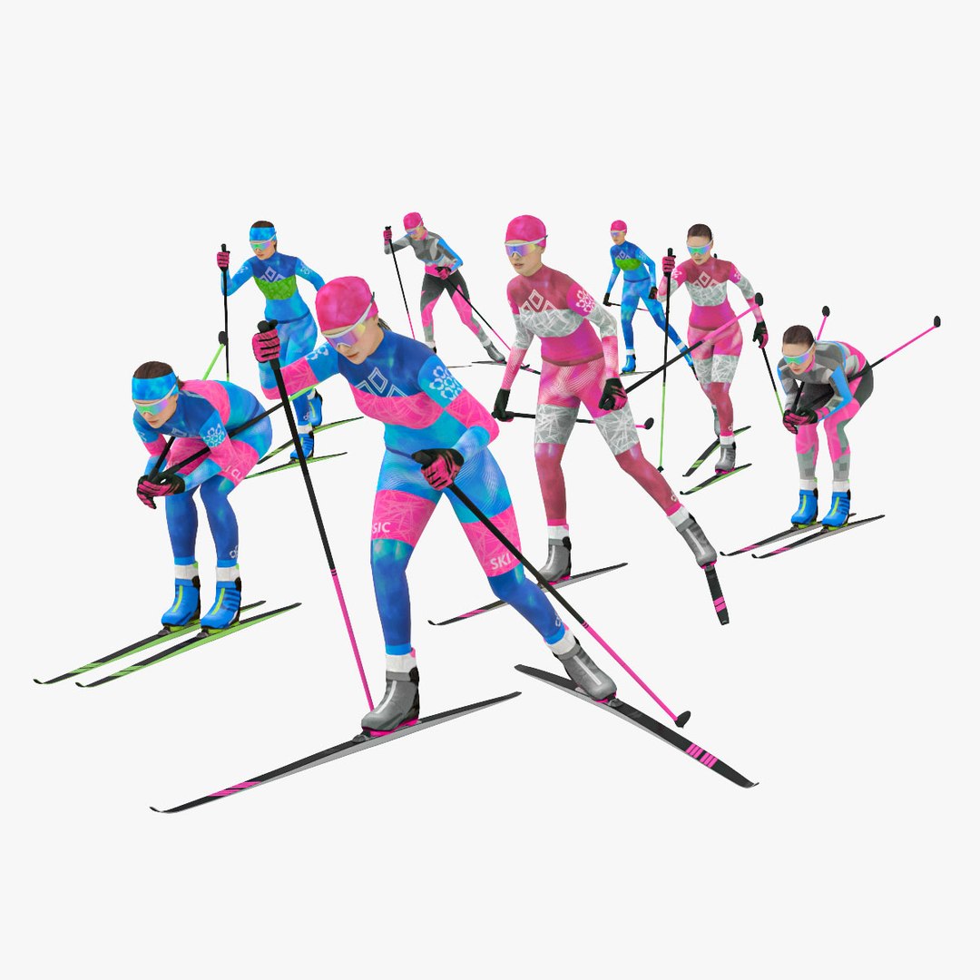 3D Female Cross Country Skiers TurboSquid 1795792