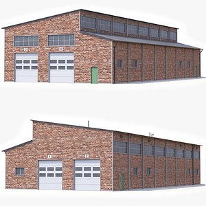 Brick Industrial Building 49 PBR 3D