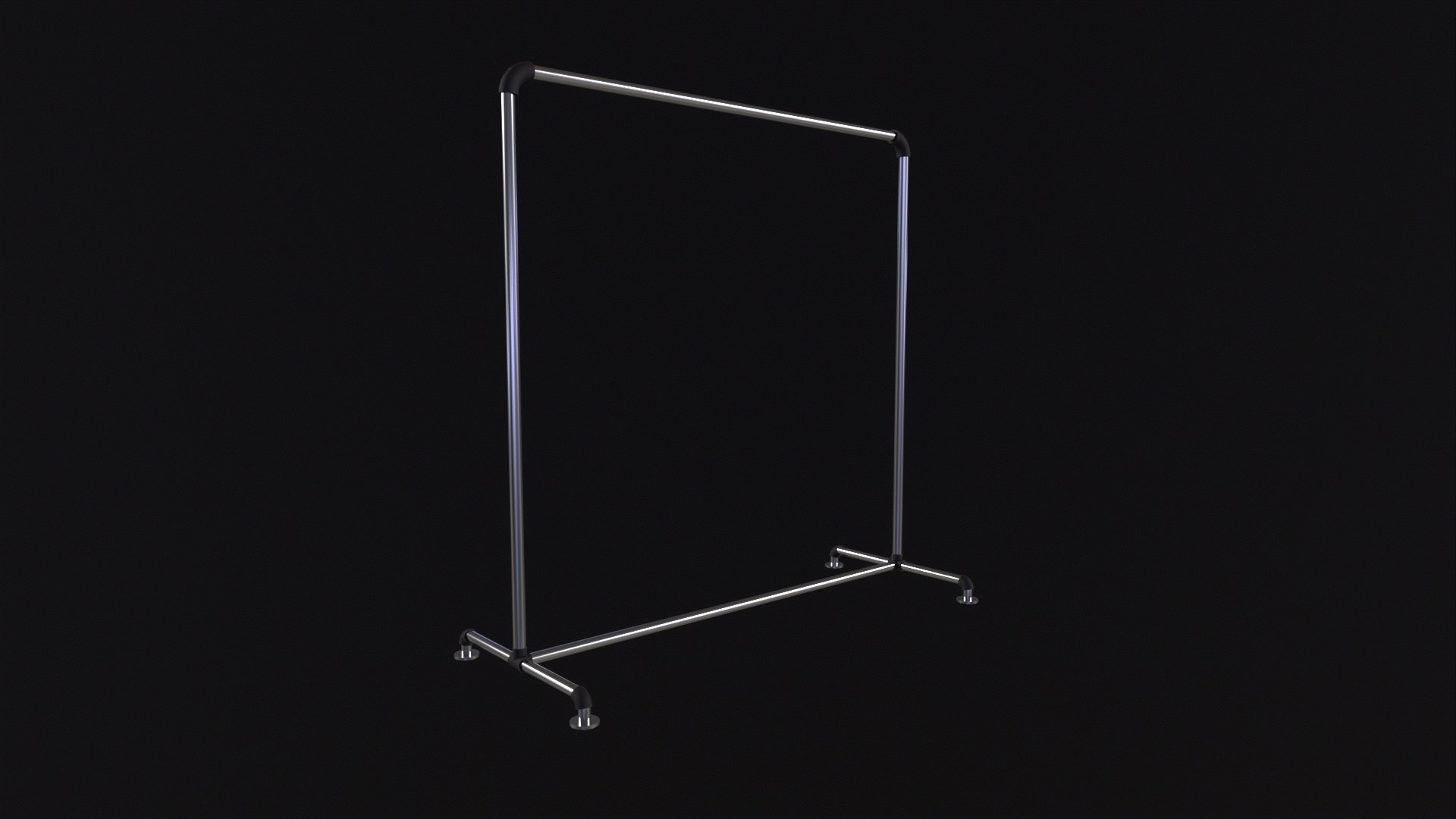 Single Bar Clothing Rack 3D Model TurboSquid 2163594