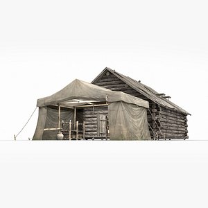 Ancient architecture wooden tent 3D model