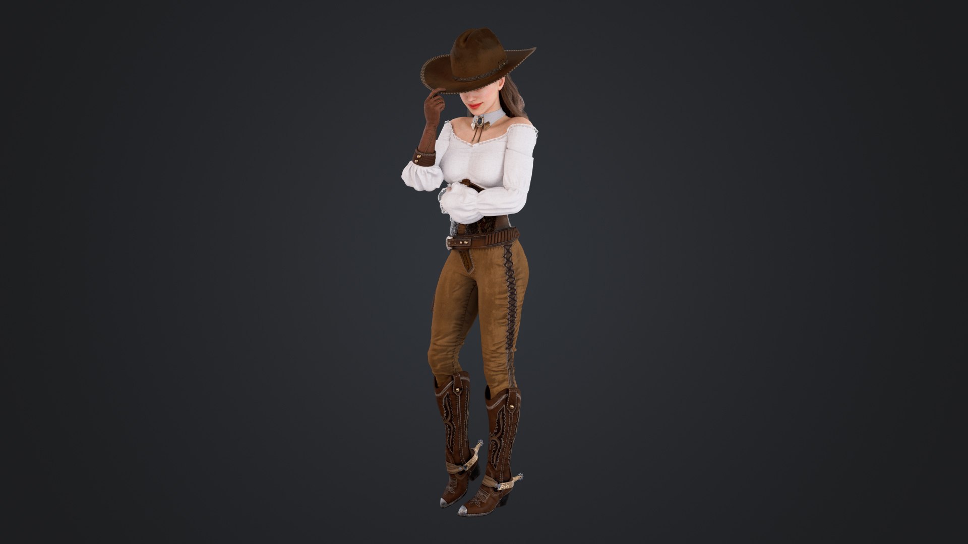 3D model Cowboy Girl https://p.turbosquid.com/ts-thumb/vT/OXrf8R/Hx/cowboygirl_118/jpg/1751599978/1920x1080/fit_q87/c9b66d02520fad75659415212ddfe906ec552d09/cowboygirl_118.jpg