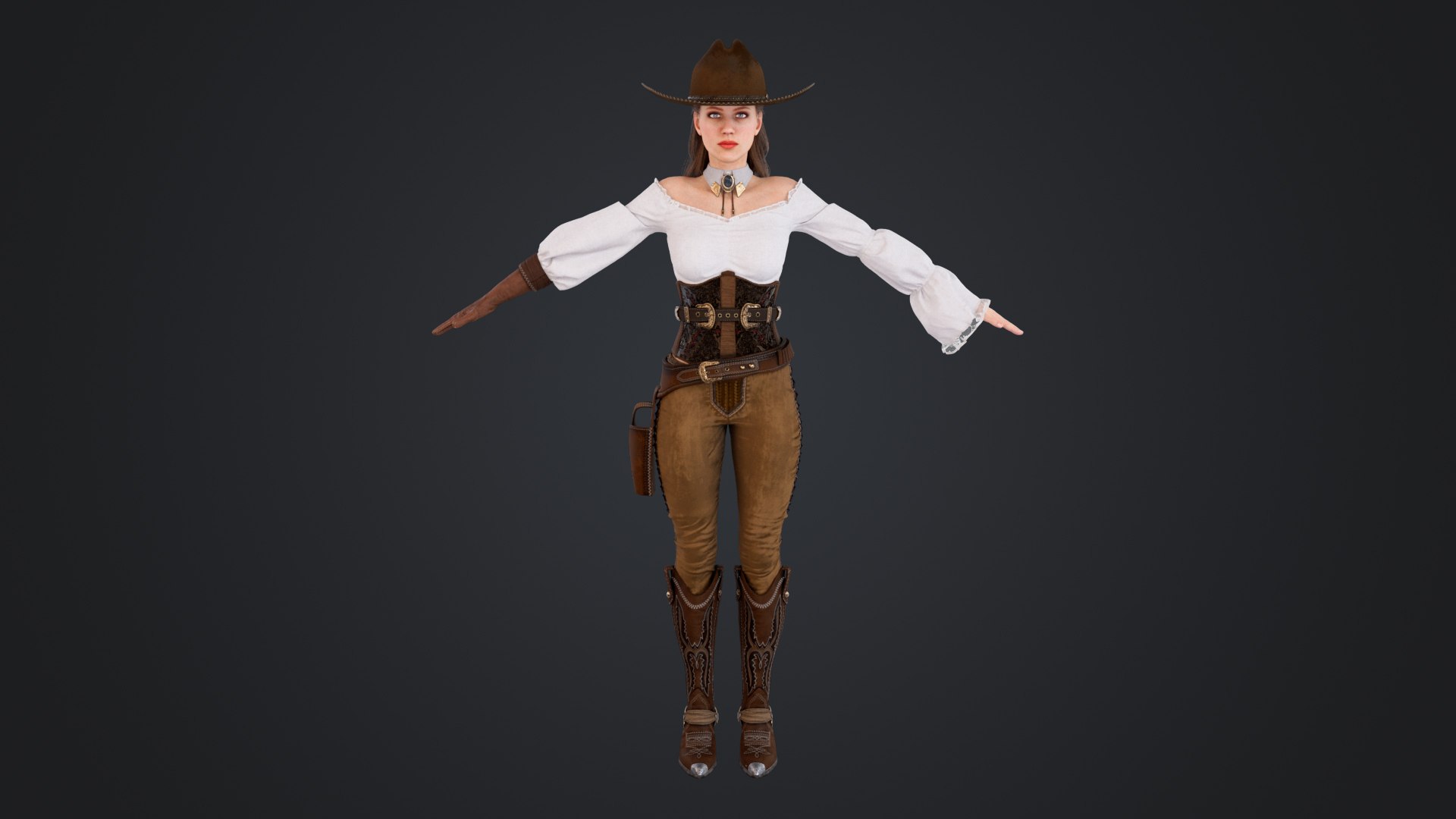 3D model Cowboy Girl https://p.turbosquid.com/ts-thumb/vT/OXrf8R/Ip/cowboygirl_101/jpg/1751599969/1920x1080/fit_q87/fd24d696b3d7b8eddf279e779454d828f4be5c97/cowboygirl_101.jpg