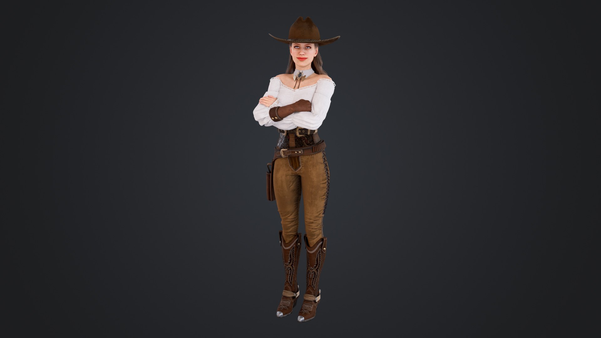 3D model Cowboy Girl https://p.turbosquid.com/ts-thumb/vT/OXrf8R/XS/cowboygirl_116/jpg/1751599977/1920x1080/fit_q87/58f1581ee1638da3981fc54cfb75ea9dd68de6e5/cowboygirl_116.jpg