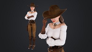 3D model Cowboy Girl