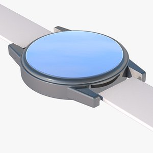 3d wrist watch with white strap 3D model