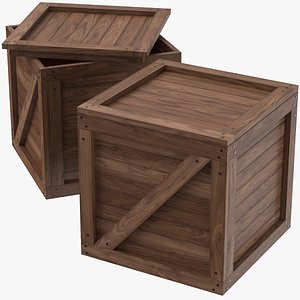 Wooden Box Set 03 3D model