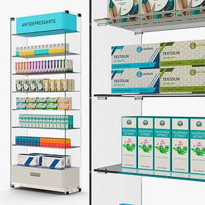 Antidepressants Pharmacy Shelf model