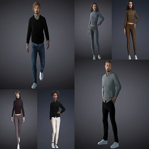 Mega Realistic Character Pack6 models 3D model