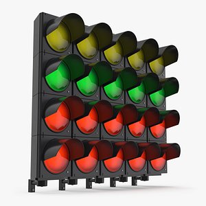 3D Racing Start Lights On model