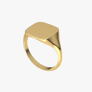 Signet cushion shape ring
