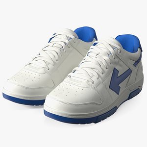 Leather Sneakers Off White Blue model