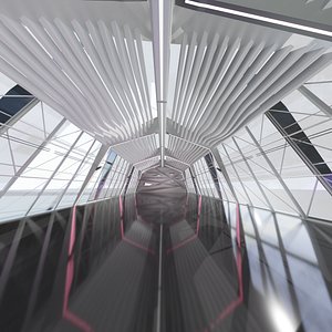 3D 3D Sci Fi Exhibition Abstract Concept hall inteiror clear 3D model