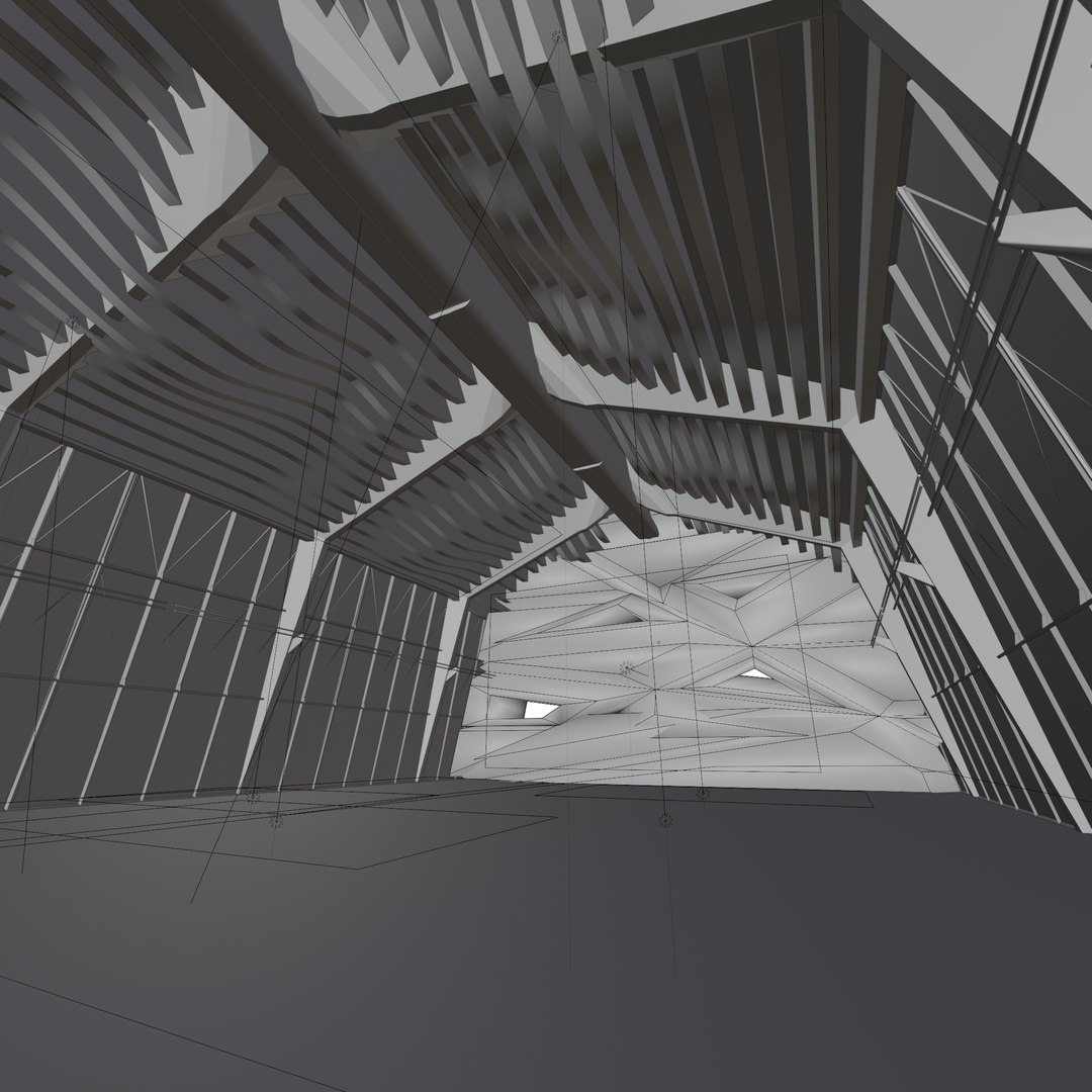3D 3D Sci Fi Exhibition Abstract Concept Hall Inteiror Clear 3D Model ...