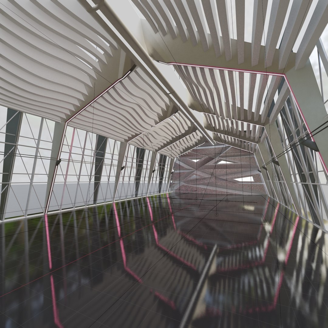 3D 3D Sci Fi Exhibition Abstract Concept Hall Inteiror Clear 3D Model ...