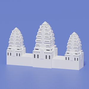 Cartoon Angkor Wat 3D model