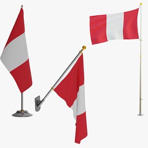 Peruvian Flags 3D model