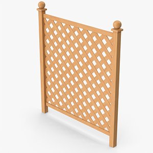 Wooden Garden Fence 3D model