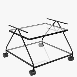 food trolley beverage cart 3d model