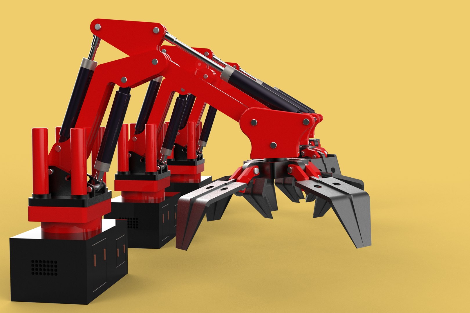3D ARM LOADER LIFTING CRANE GRABBER GRAPPLE HOOK JAW TONG HOOK AUTO ...