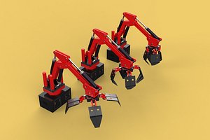 3D ARM LOADER LIFTING CRANE GRABBER GRAPPLE HOOK JAW TONG HOOK AUTO model