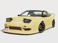 Cream Drift S13 240SX Fully Rigged