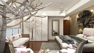 3D master bedroom model