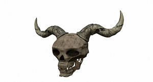 3d model horns skull