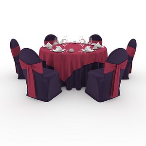 Banquet Table and Chair 68 3D model