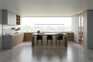 Arclinea Kitchen with Island - Thea with bench