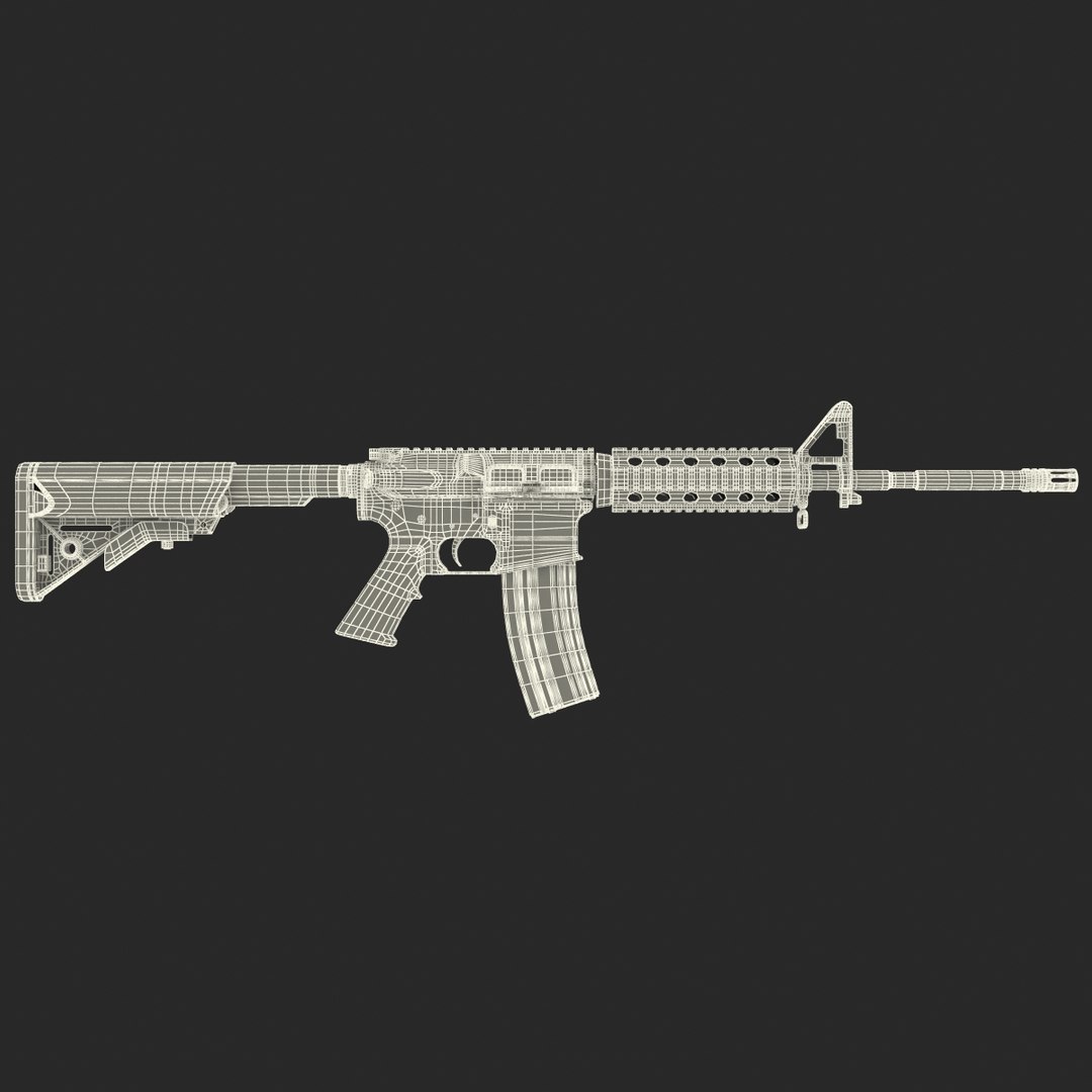 3d model assault rifle m4