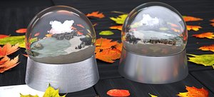 SANDY WHITE BEACH GLOBE 2025 3D
