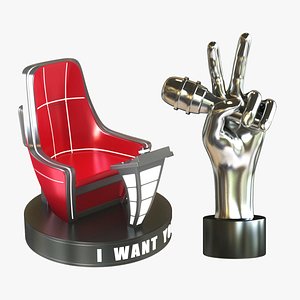 The Voice Chair and Hand Trophy