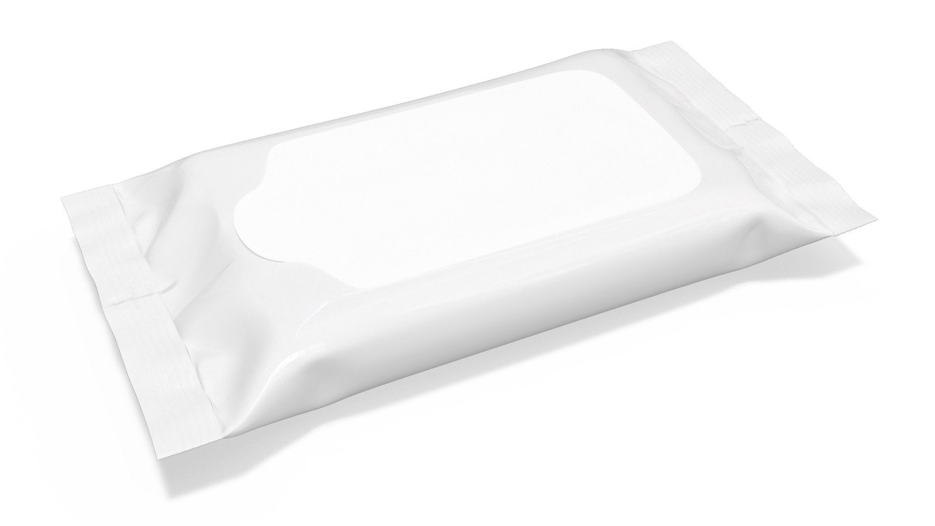 Small Wet Wipes Package White 3D model preview