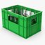 3D Plastic Bottle Crate With Empty Bottles model