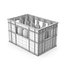3D Plastic Bottle Crate With Empty Bottles model