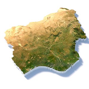 3D Nigeria Terrain Map