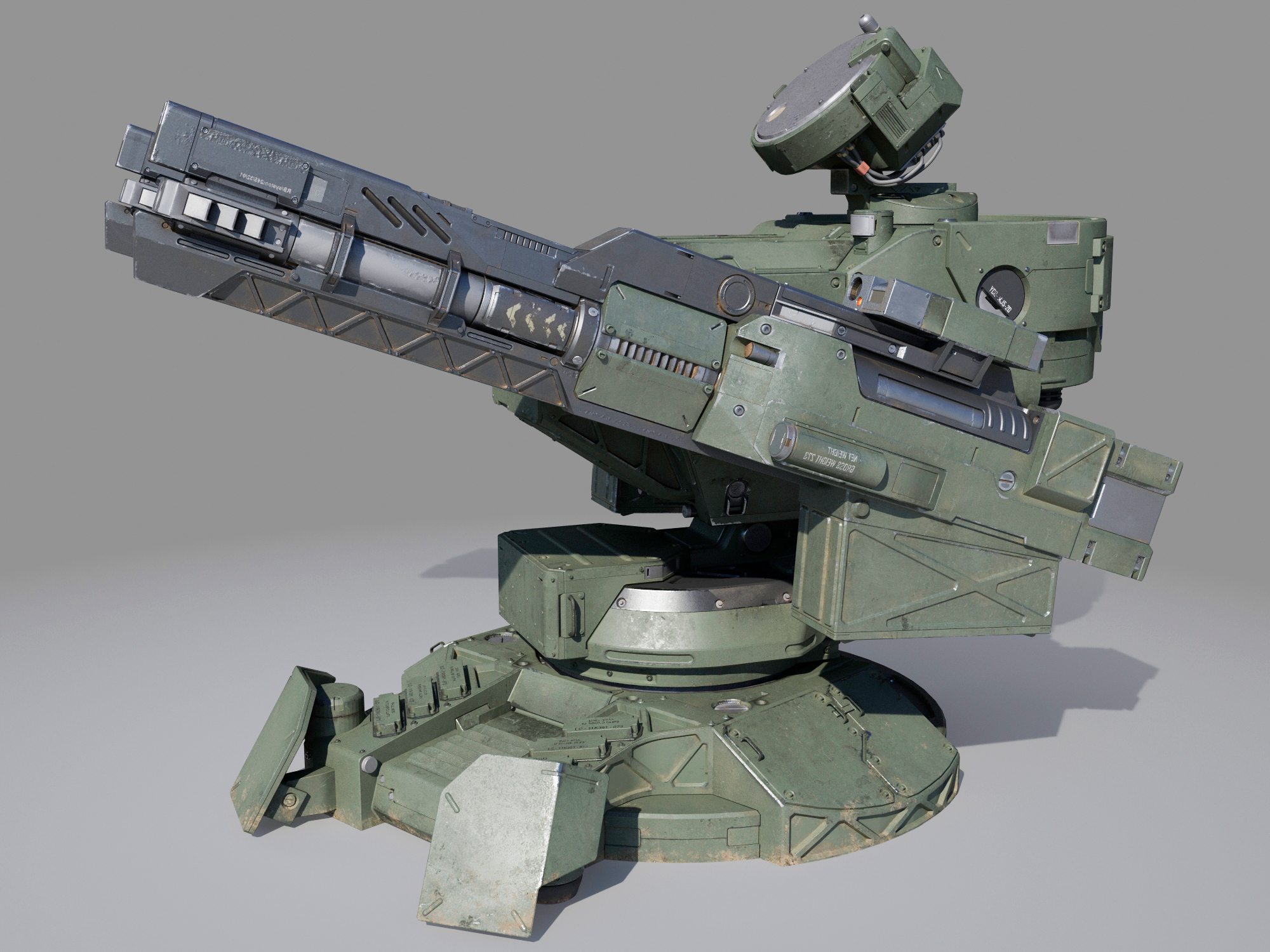 Guns turret model - TurboSquid 1167385