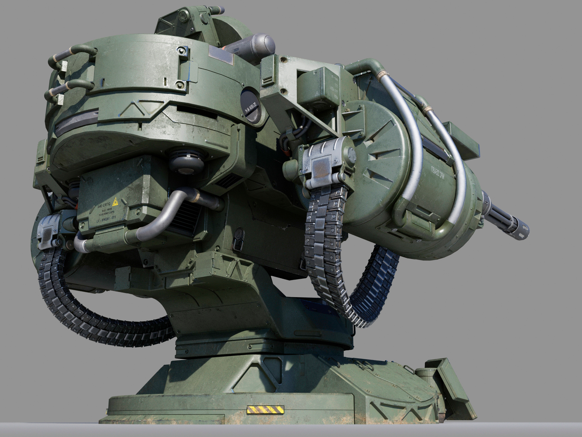 Guns turret model - TurboSquid 1167385