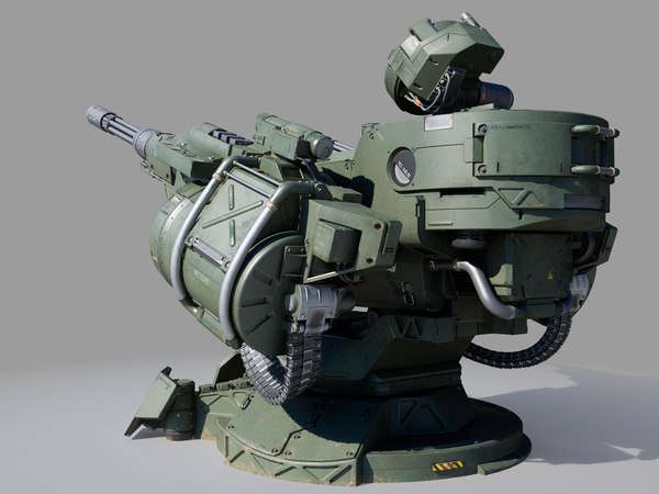 Guns turret model - TurboSquid 1167385