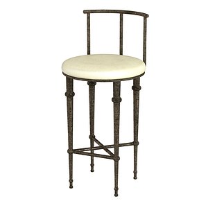 Postwar Design Giacometti Style Bronze Patina Bar Stool 3D