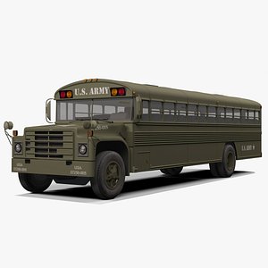 3D army bus rigged