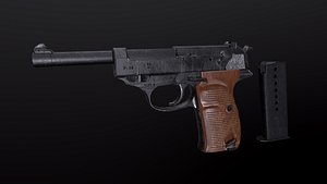 Walther P38 Low-poly PBR Free 3D model