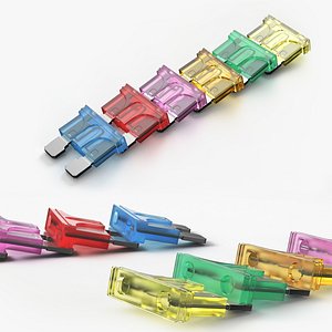 3D Automotive Electrical Mini Fuse Set model