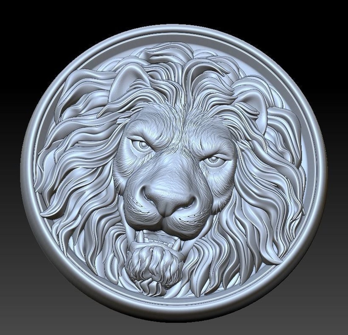 3D Model Lion Head Medallion - TurboSquid 1523372