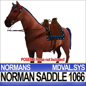 medieval norman saddle bridle 3ds